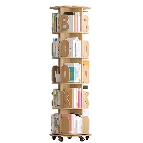 ABBNIA Um 360° drehbares Bücherregal, vertikales Kinderbücherregal, weckt das Interesse der Kinder am Lesen, Gute Stabilität (Holz 44 * 169 cm) (Holz 44 * 169 cm) von ABBNIA