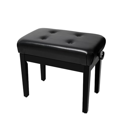 ACANKNG Verstellbare Klavierbank, strapazierfähige Klavierbänke mit Lederkissen, schwarze Klavierbank für Erwachsene von ACANKNG