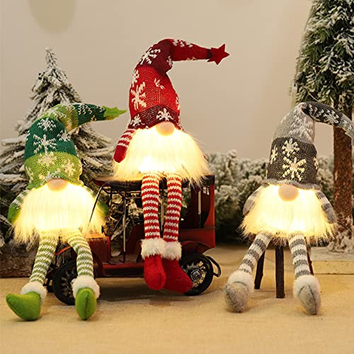 ACAREY Weihnachtsdeko 3 Stück Weihnachten Deko Wichtel mit LED Licht, Weihnachtsdeko Amerikanisch, Schwedischen Weihnachtsmann, Weihnachtsschmuck Wichtel Geschenke für Kinder Wohnkultur Weihnachten von ACAREY