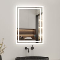 Spiegel mit beleuchtung 50x70cm - Kaltweiß+Touch+Beschlagfrei von ACEZANBLE