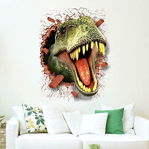 Wandtattoo Dinosaurier 3D für Kinderzimmer Jugendzimmer Jurassic Park T-Rex Saurier Aufkleber Wandbild Wandsticker Wandaufkleber 3D-Effekt Durchbruch für Zimmer 50 x 70 cm (B x H) von ACMEDE