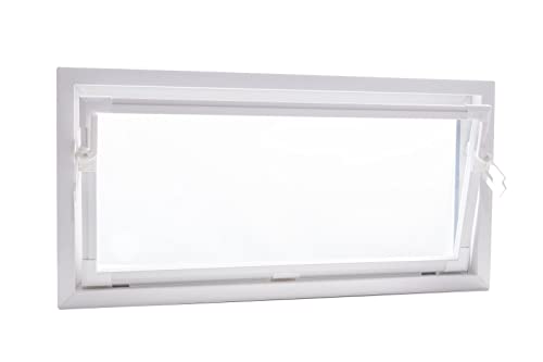 ACO 80cm Nebenraumfenster Kippflügel Einfachglas Fenster weiß Kippfenster Keller, Größe:80 x 60 cm von ACO