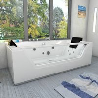 Whirlpool mit Reinigungsfunktion Pool Badewanne Wanne Acquavapore W83-TH-B-SC 180x90 aktive Schlauch-Reinigung +70.-€ - Weiß von ACQUAVAPORE