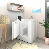 Senioren Sitzbadewanne Sitzwanne Badewanne mit Tür S02-A 78x100 cm - Weiß von ACQUAVAPORE