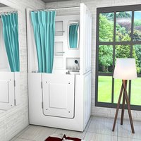 Seniorendusche und Kombination Wanne mit Whirlpool S02D-WP-TH-A 78x100x205cm - Weiß von ACQUAVAPORE