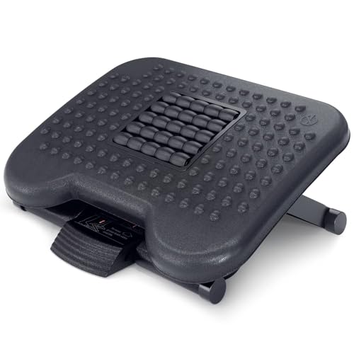 ACROPAQ Fußstütze - Ergonomische Fußablage mit verstellbaren Höhen und entspannender Massagefunktion für Bürokomfort - AF004 von ACROPAQ
