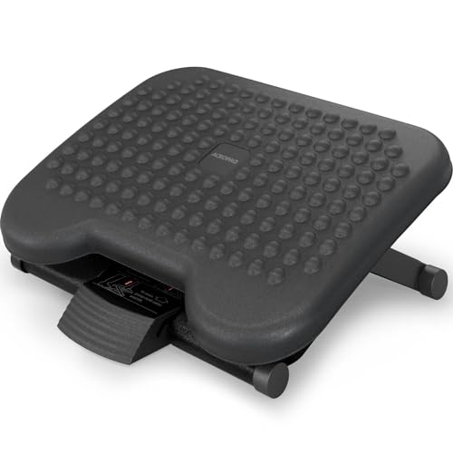 ACROPAQ Fußstütze - Ergonomische Fußablage mit verstellbaren Höhen und entspannender Massagefunktion für Bürokomfort - AF002 von ACROPAQ