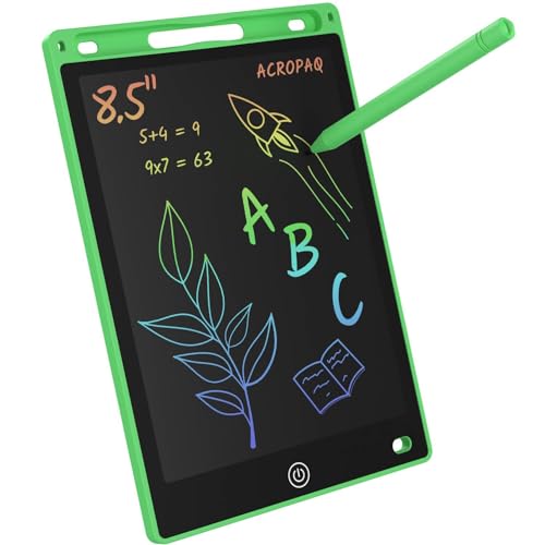 ACROPAQ LCD Schreibtafel Kinder - Grün 8.5-Zoll LCD Maltafel Kinder - Tragbare Schreibtafel Kinder mit Farbbildschirm, & Stift Kinder jeden Alters von ACROPAQ
