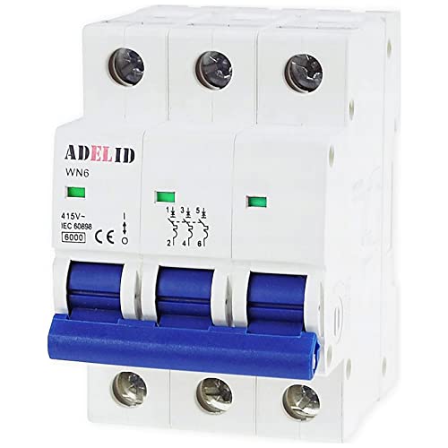 LS-Schalter Leitungsschutzschalter Sicherungsautomat 3-polig C 16A 230/400V AC von ADELID