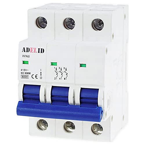LS-Schalter Leitungsschutzschalter Sicherungsautomat 3-polig C 50A 230/400V AC von ADELID