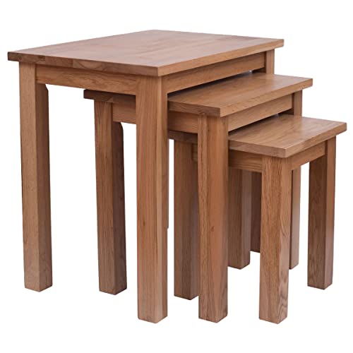 AERATI 3er Set Couchtisch Nesting Eiche Beistelltisch Beistelltisch Lampentisch für Wohnzimmer Natur von AERATI