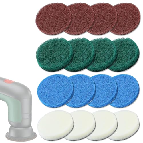 16 Stück Elektrische Reinigungsbürste Kompatibel mit Bosch Home and Garden 6033, Universal Reinigung Pad Bürste (4 Schaumstoffpad, 4 Küchenpad, 4 Scheuer-Pad, 4 Mikrofaserpad) von AFEION