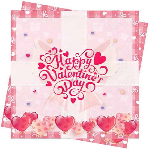 AFYHH Valentinstag Servietten Valentinstag Deko - 40Stück Servietten Hochzeit Valentinstag Tischdeko Valentinstag Papierservietten 33x33cm Servietten Geburtstag von AFYHH