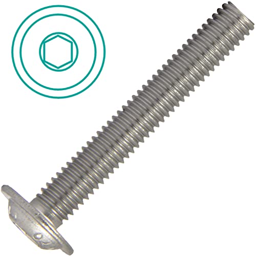 Linsenkopfschrauben mit Flansch und Innensechskant M5x60 (50 Stück) aus Edelstahl A2 (V2A) ISO 7380 Linsenschrauben Flanschschraube Vollgewinde Linsenkopf | AG-BOX® von AG-BOX