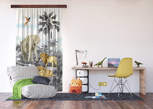 AG Design Decorative Photo Curtain Jungle | 140 x 245 cm | Polyester | Semi-Transparent von AG Design