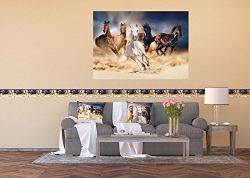 AG Design Selbstklebende Bordüre Pferde, Küche, Wohnzimmer, Wand Sticker, 500 x 14 cm | WB 8202 von AG Design
