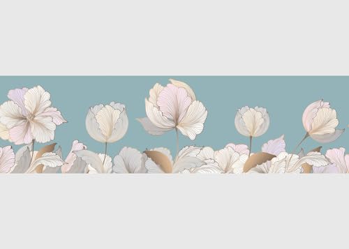 Blumen Selbstklebende Bordüre, Küche, Wohnzimmer, Wand Sticker, Mehrfarbig, von AG Design | 500 x 13,8 cm | AWB 8262 von AG Design