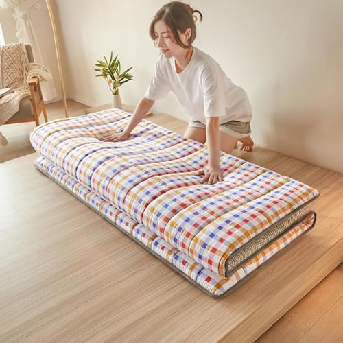 Klappbare japanische Bodenmatratze, tragbare Futon-Matratze, Tatami-Matte, Baumwoll-Schlafunterlage für Camping-Matratze, Kinder-Spielmatte Dicke Matratze(Color:E,Size:150x200cm) von AGARES