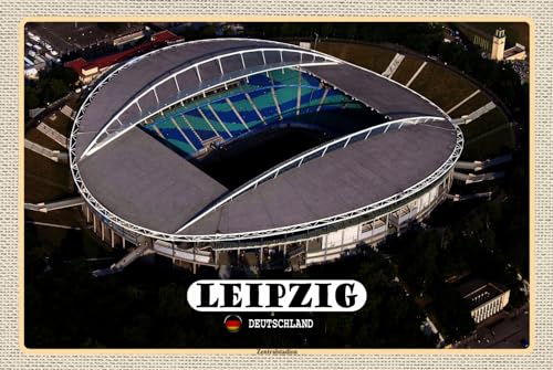AGDeko® Blechschild 18x12 cm Leipzig Blick Zentralstadion zum Aufhängen oder Stellen Raum Dekoration von AGDeko André Günther Dekoration & Style