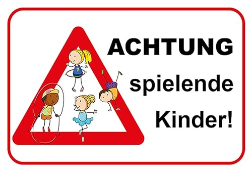 AGDeko® Blechschild Achtung spielende Kinder Größe 30x20 cm von AGDeko André Günther Dekoration & Style