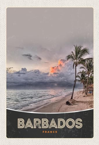 AGDeko® Blechschild Barbados Strand Meer Reisen Urlaub Touristik Größe 30x20 cm von AGDeko André Günther Dekoration & Style