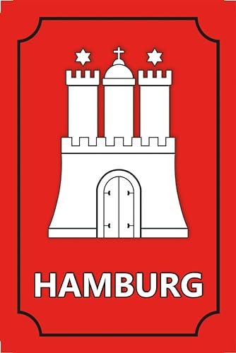AGDeko® Blechschild Hamburg Wappen Bundesland Größe 30x20 cm von AGDeko André Günther Dekoration & Style