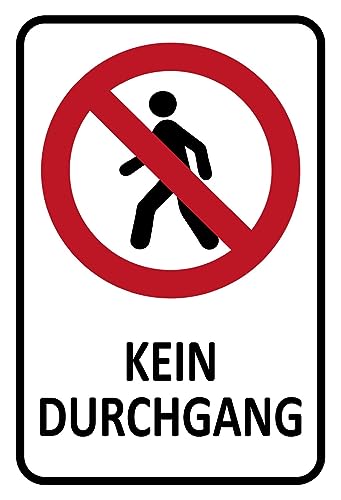 AGDeko® Blechschild Kein Durchgang Größe 30x20 cm von AGDeko André Günther Dekoration & Style