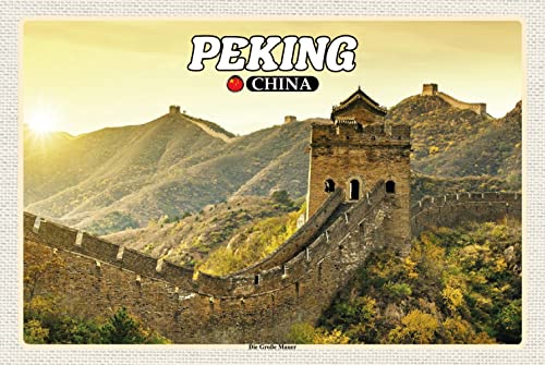 AGDeko® Blechschild Peking China Die Große Mauer Größe 30x20 cm von AGDeko André Günther Dekoration & Style