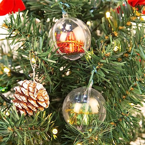 AGM 20 Stück 5cm transparente Kunststoffkugeln, DIY befüllbare Handwerk bruchsichere Weihnachtsbaumkugeln Ornamente für Weihnachten Neujahr oder andere Winterthemen Dekorationen von AGM