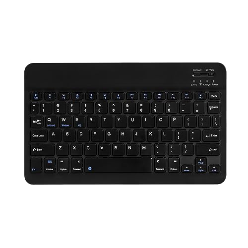 AGM PAD P1 Ultraflache Bluetooth-Tastatur Tragbare Mini-Wireless-Tastatur Wiederaufladbar Tablet Handy Smartphone iOS Android Windows (Schwarz) von AGM