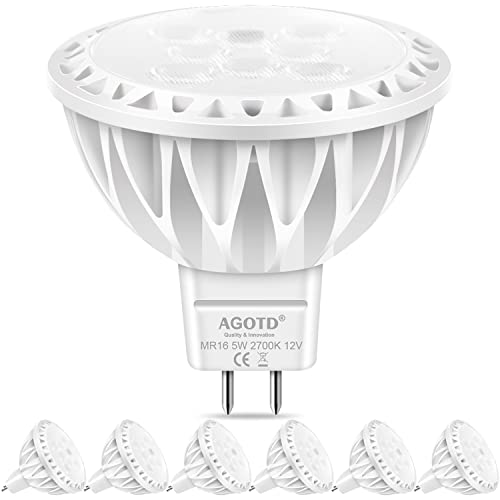 AGOTD GU5.3 MR16 LED Spot Lampen, 5W 2700K Warmweiß, 6er Pack von AGOTD