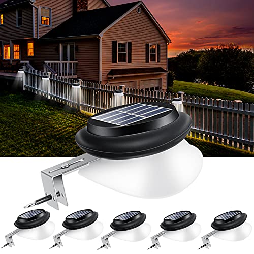 AGOTD Solarlampen für Außen, dachrinnen solarleuchten, 100LM IP55 Weiße Solar Gartenbeleuchtung Zaunlicht, Wegeleuchten Außen solarleuchte für Zaun, Patio, Gehwege, Hof, Garage, Eave, 6 Stück von AGOTD