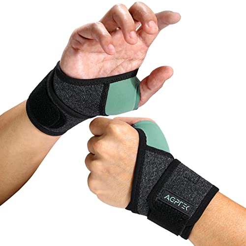 AGPTEK Handgelenk Bandagen x 2, Handgelenkbandage Damen und Herren, Links- und Rechtshänder Verstellbare Tag-Nacht-Handgelenkschiene, Handgelenkstütze für Training, Gewichtheben, Kraftsport von AGPTEK