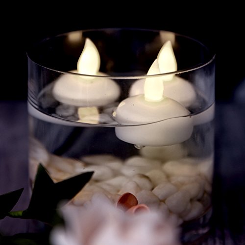AGPTEK LED Schwimmenkerzen 12er Pack Schwimmende LED Teelichter Wasserdichter Flammenlose Kerzen für Pool Badewanne Teich Party und Hochzeit - "MEHRWEG" von AGPTEK
