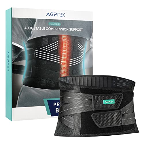 AGPTEK Lumbar-Unterstützung für den Rücken, bequemer und atmungsaktiver Stützgürtel für Männer und Frauen, zur Linderung der Schmerzen der Bandscheibenvorfall, Ischias, Skoliose (L: 105-125cm) von AGPTEK