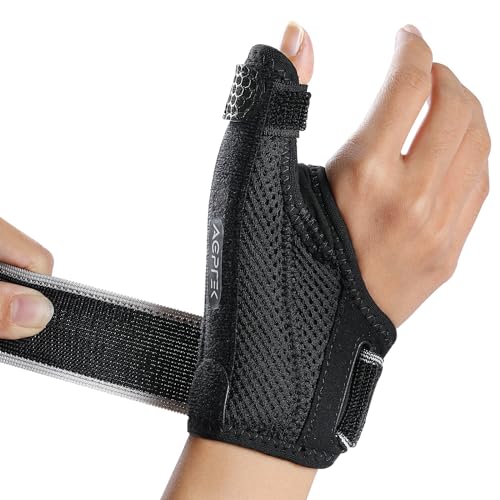AGPTEK Thumb Support Brace, Thumb Spica Splint for Right & Left Hand, Breathable Thumb & Wrist Support with Metal Splint, Thumb Stabilizer for Arthritis, Tendonitis, Sprains, L von AGPTEK