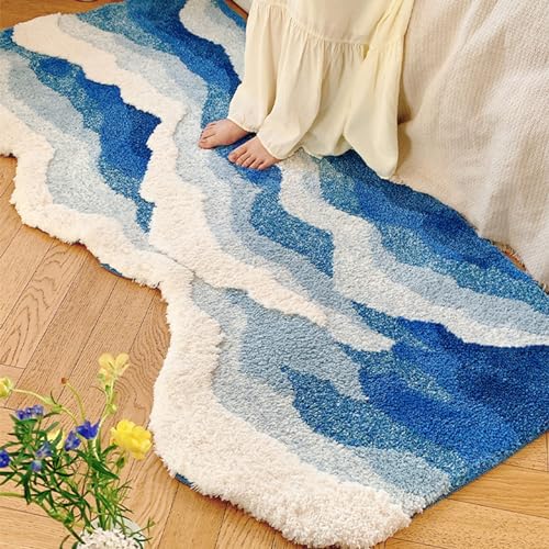 AHDFY Moos Flocked Carpet, FlauschigeTeppich, Soft Area Rug Schlafzimmer, Teppich Antirutsch, Tie-dye Carpet, Waschmaschinenfest,Geeignet für Wohnzimmer, Schlafzimmer, Kinderzimmer,31.4X61.03in von AHDFY