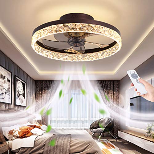 AHQX Deckenventilator LED Mit Lampe 66W Ultra-Leise Deckenventilator Beleuchtung Fernbedienung Dimmbar Fan Deckenlampe Moderne Invisible Fan Deckenleuchte Wohnzimmer Esszimmer Ventilator Lampe,Braun… von AHQX