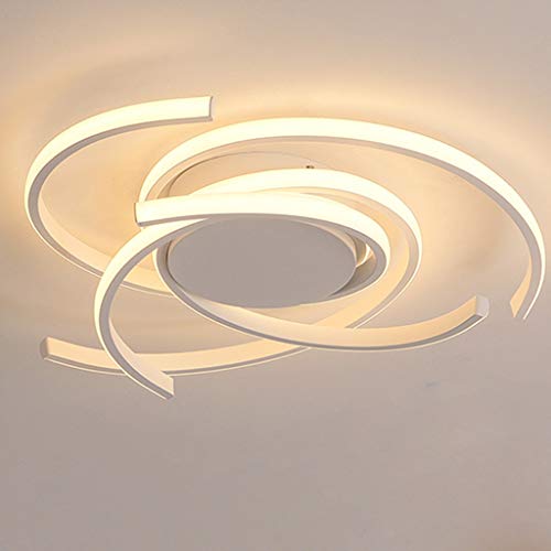 Modern Dimmbar LED Deckenleuchte Wohnzimmerlampe Mit Fernbedienung Wirbelform Design Schlafzimmer Deckenlampe Metall Acryl Esszimmer Innenbeleuchtung 3000K-6500K Deckenbeleuchtung,White/56cm/72w von AHQX