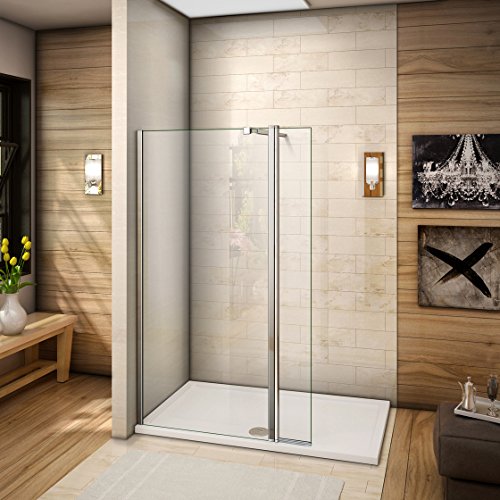80x200cm Walkin Duschkabine Duschabtrennung 8mm Nano-glas Duschwand Dusche mit kleine Seitenwand 30cm von AICA