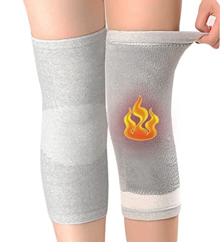 AIDIER Unisex Winter Kniewärmer mit Plüsch Futter Thermische Knieschützer Therapie Knieschoner Arthritis Kaltes Knie Schmerzlinderung Kniebandage Warme Kaltes Knie Kniemanschette für Damen Herren von AIDIER