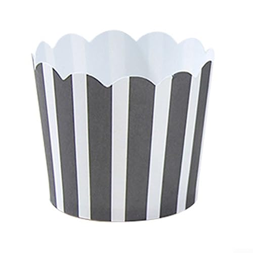 50 Stück schwarze Papier-Cupcake-Becher für Hochzeit, Taufe, Jahrestag, Verlobung, Geburtstag, Babyparty, Halloween von AIDNTBEO