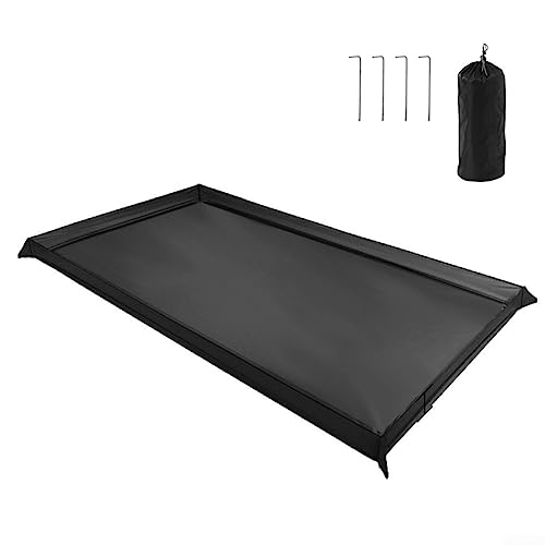 Schwarz Badewanne Boden Tuch,Multifunktions Camping Zelt Fußabdruck,Badewanne Boden Tuch Wasserdichte Bodenplane Für Zelt 200x80cm von AIDNTBEO