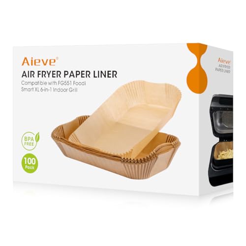 Aieve Air Fryer Liner Einweg, 100 Stück Antihaft-Pergamentpapier, Zubehör für Ninja Air Fryer XL von AIEVE