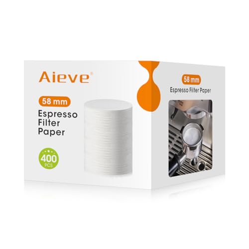 Aieve Kaffee Papierfilter Kompatibel mit Breville Barista Espresso Kaffeemaschine, 58mm Espresso Filter Puck Screen Siebträgerpapier (400 Stück) von AIEVE