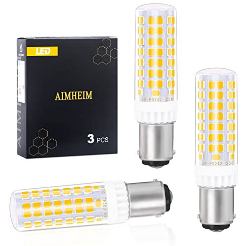 AIMHEIM 7W Lampen B15D LED Dimmbar Warmweiß 3000K LED Birne B15D 230V LED Leuchtmittel 7W Ersatz 70W Halogenlampe, LED B15D Glühlampen Doppelkontakt Nähmaschinenlampe,3 Stück von AIMHEIM