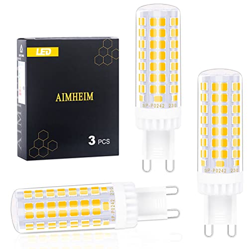 AIMHEIM G9 LED Lampen Dimmbar Warmweiß 3000K, LED Leuchtmittel 7W Entspricht 70W Halogenlampe, LED Glühbirne G9 780 Lumen, Kein Flackern, Enegiesparende G9 LED Birne, 3er Set von AIMHEIM