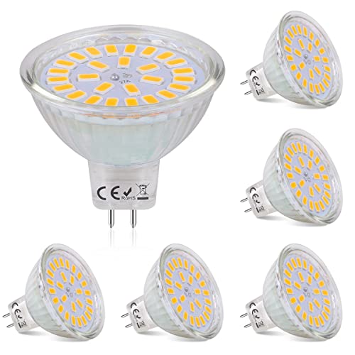 AIMHEIM LED Strahler GU5.3 MR16 Warmweiß 2700K 450 Lumen, Lampen GU5.3 LED 4W Ersetzt 40W, Gu5.3 Led Warmweiß 12V, 120° Abstrahlwinkel, Nicht Dimmbar, 6 Stück von AIMHEIM