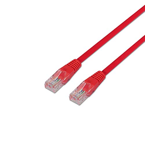 AISENS A135 – 0237 – Brauseschlauch RJ45-Patchkabel (0,5 m, 10/100/1000 Mbit/s, Switch/Router/Modem/Patchpanel/Patchfeld/Access Point/Champs-) rot von AISENS