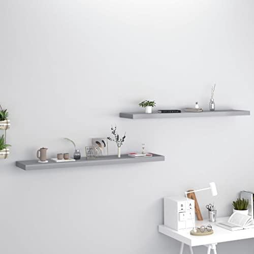 AISHANGTAO Möbel-Wandregale, 2 Stück, Grau, 120 x 23,5 x 3,8 cm, Größe MDF von AISHANGTAO